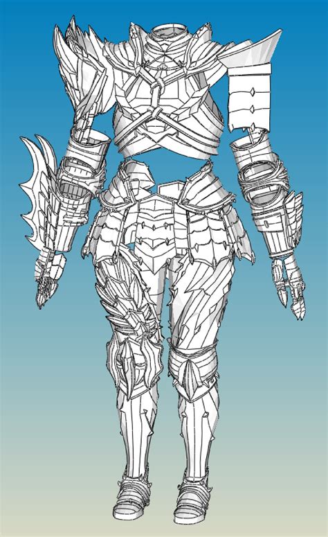 Zinogre Female Armor Pepakura Foam Cosplay Templates Etsy