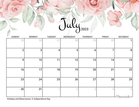 July 2023 Calendar | Free Printable with Holidays