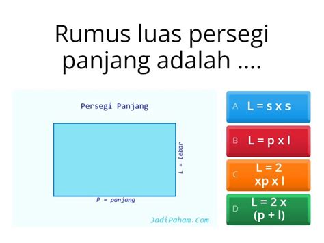 soal evaluasi luas persegi  persegi panjang cuestionario