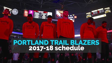 Portland Trail Blazers Nba Season Schedule Youtube