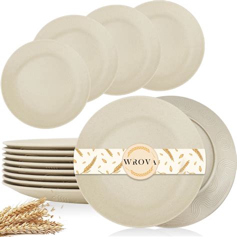 Amazon Wrova Wheat Straw Dinner Plates 9 Inch Unbreakable Set Of