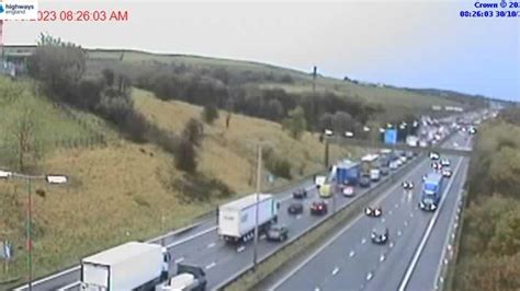 Hour Long Delays And Ten Miles Of Traffic On M62 Westbound After