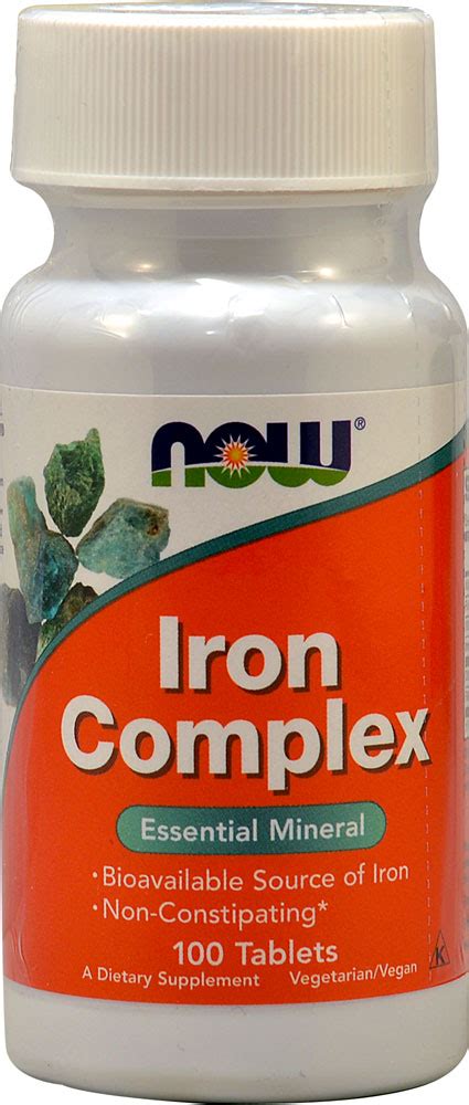 NOW Iron Complex -- 100 Tablets - Vitacost