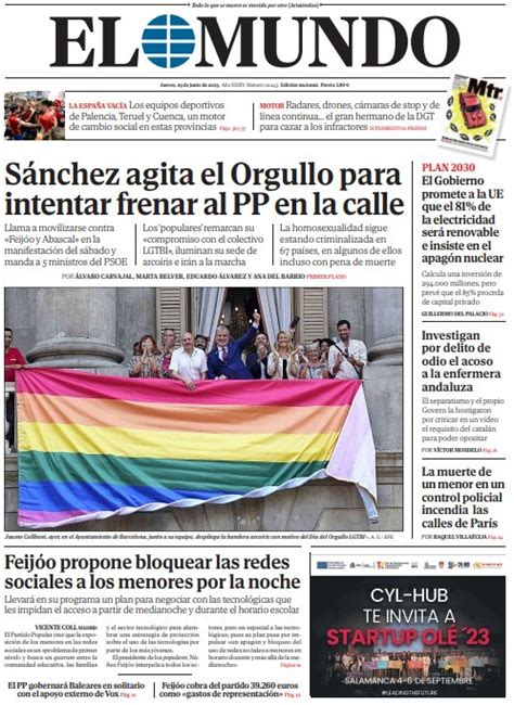 Portada De El Mundo Del Jueves De Junio De Medios