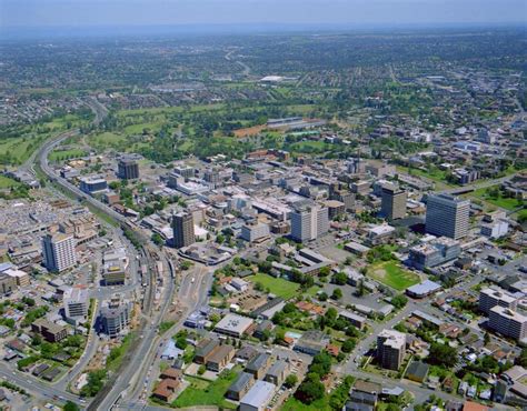 Aerial View Of Parramatta City From South To North Parkes And Station