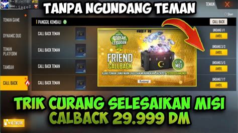 CARA SELESAIKAN EVENT CALLBACK FREE FIRE TANPA UNDANG TEMAN TERBARU