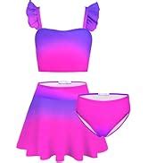 Amazon Arshiner Girls Swimsuit Ruffles Flounce Printed Two Pieces Bikini Set Swimwear