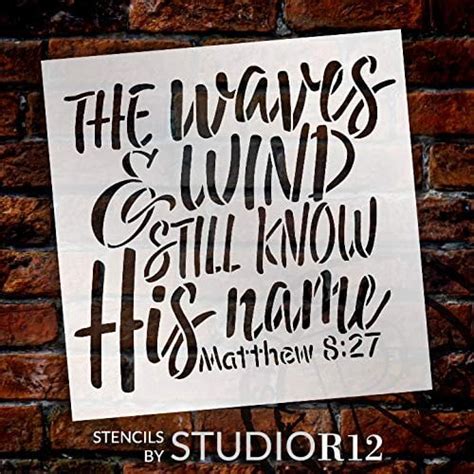 Matthew 827 Stencil By Studior12 The Waves And Wind Craft Square