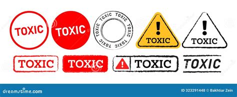 Toxic Stamp Label Sticker And Sign For Mark Warning Dangerous Caution