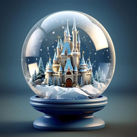 Premium Ai Image A Snow Globe With A Castle Inside And Snow On It