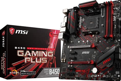 MSI B450 Gaming Plus AM4 AMD B450 Ryzen (1st 2nd Gen) DDR4 PCIe 3.0 x16 ...