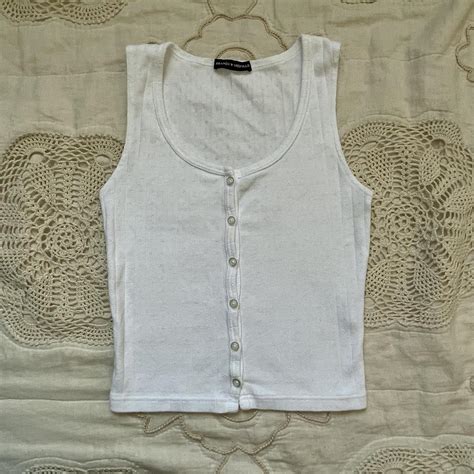 Brandy Melville Women S White Vest Depop