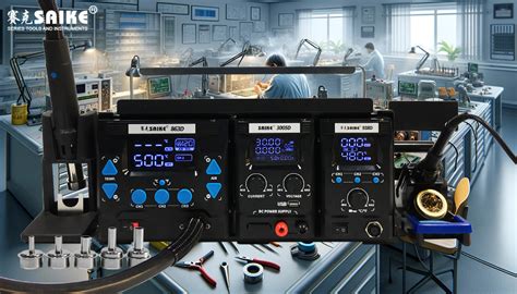 Practical Test Using Hot Air Desoldering Station Soldering Station And DC Stabilized Power
