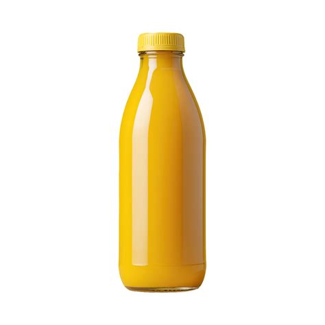 AI Generated Juice Bottle Yellow Isolated On Transparent Background