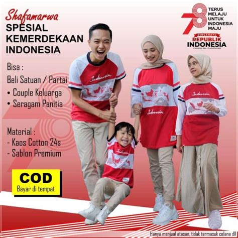 Promo Kaos Kemerdekaan Agustus Baju Seragam Agustusan Couple Seragam