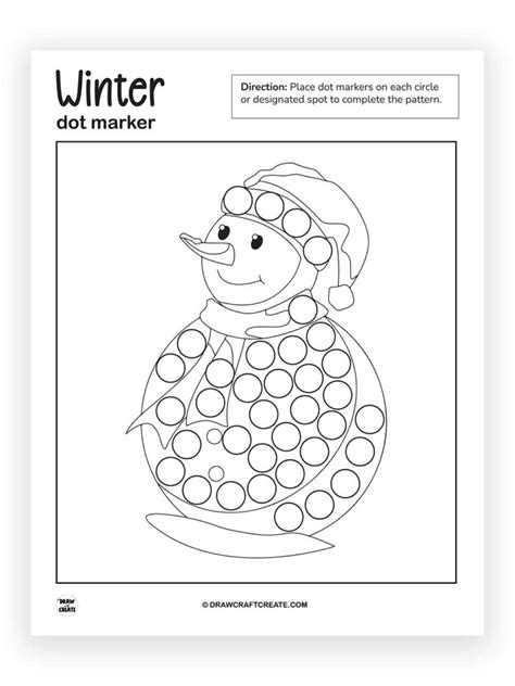Free Printable Winter Dot Marker Coloring Pages Draw Craft Create