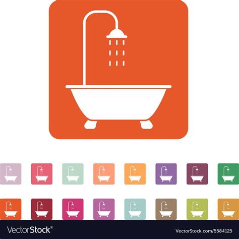 Shower Icon Bathroom Symbol Flat Royalty Free Vector Image