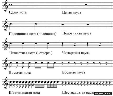 Длительности нот