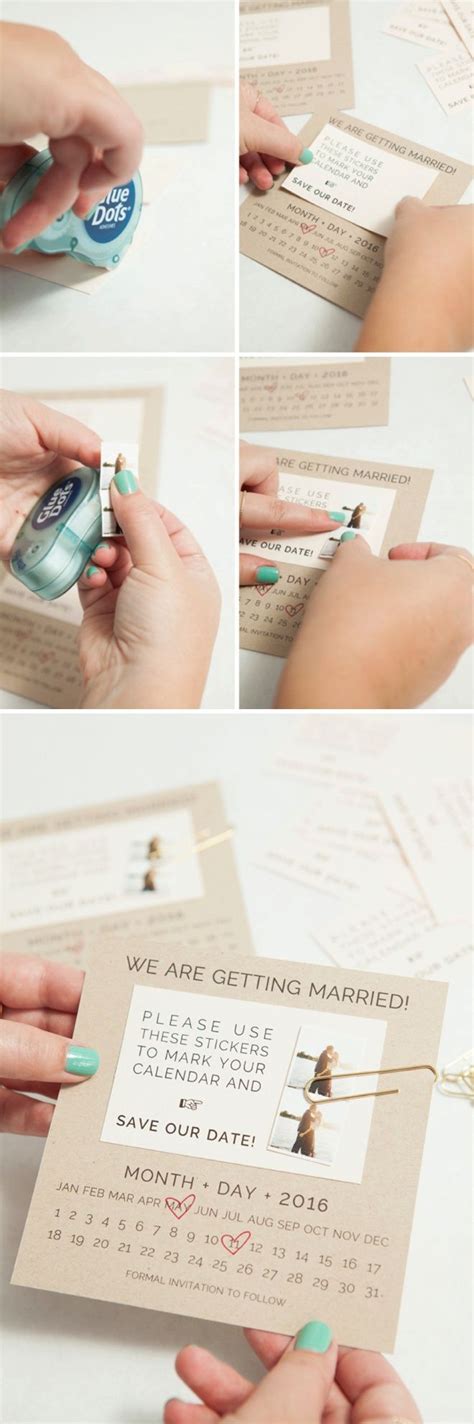 Diy Save The Date Invitations With Custom Calendar Stickers Free