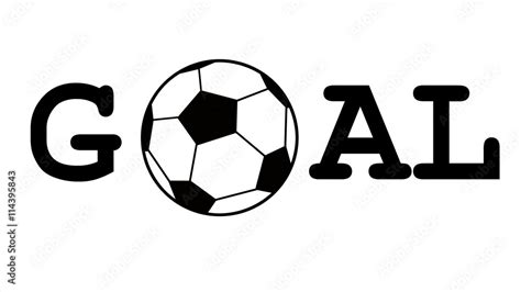 Goal Word With Soccer Logo Isolated On White Background Football Logo