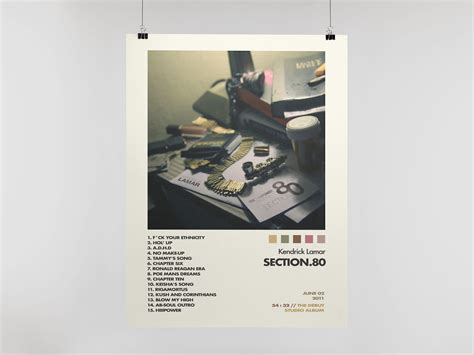 Kendrick Lamar Poster Section80 Poster Album Cover Poster Etsy