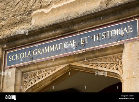 Old Schools Quadrangle Doorway To Schola Grammaticae Et Hiistoriae