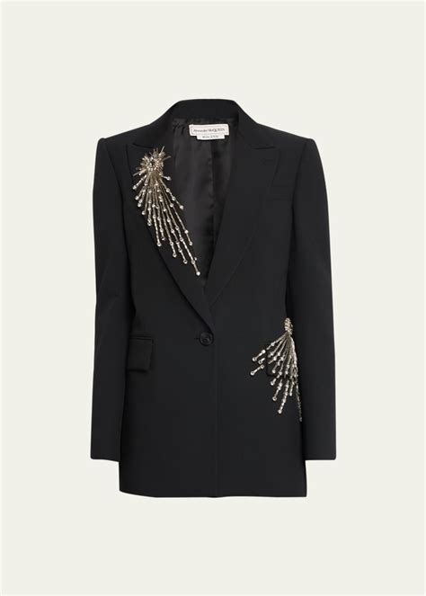 Mcqueen Embellished Blazer Jacket Bergdorf Goodman