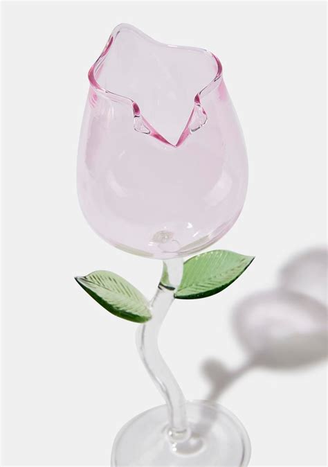 Glass Rose Shaped Wine Glass Set Dolls Kill