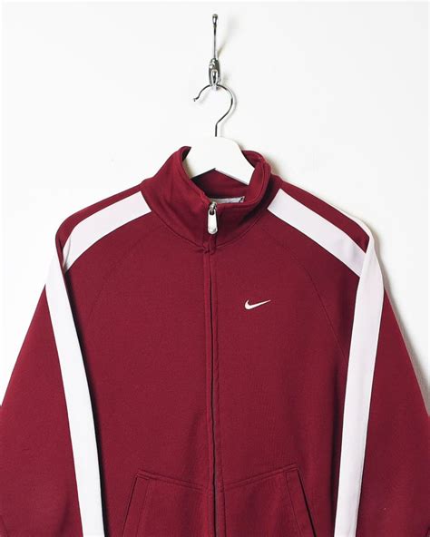 Vintage 00s Maroon Nike Town Tracksuit Top Small Polyester Domno Vintage