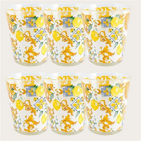 Set 6 Bicchieri In Vetro Lemon Arca Italy