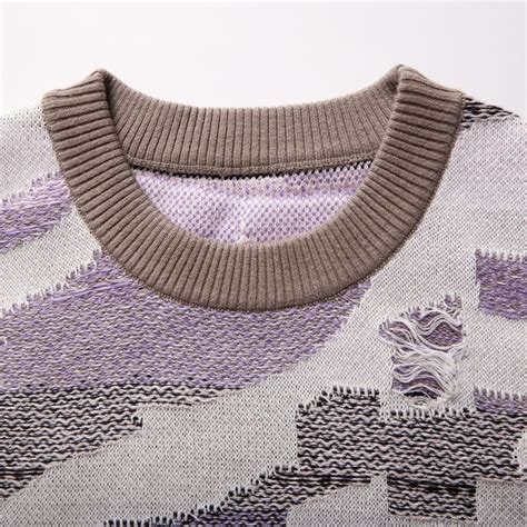 Fully Fashioning Malaya Inlay Knit Vest Purple Fully Fashioning