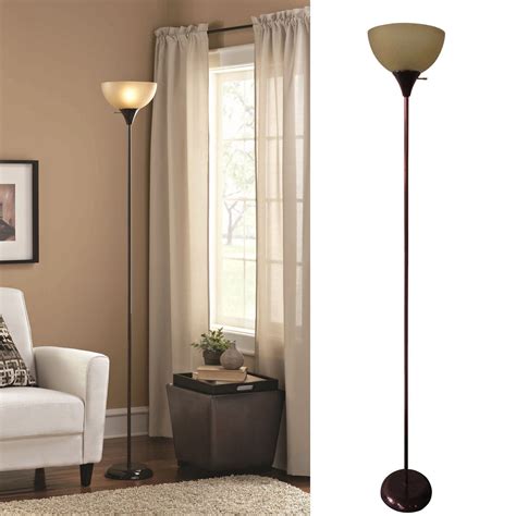 71 Tall Modern Floor Lamp Living Room Light Shade Brown Metal Stand