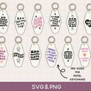 Motel Keychain Svg Bundle Keychain Cut File For Cricut Silhouette