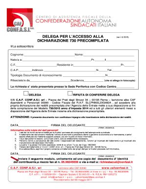 Fillable Online Pensionaticariflor Delega Per Precompilato