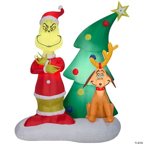 6 Ft Airblown ® Blowup Inflatable Grinch And Max With Tree And Built In Led Lights Christmas