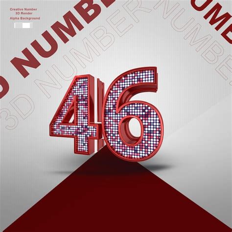 Premium Psd Red 3d Number 46