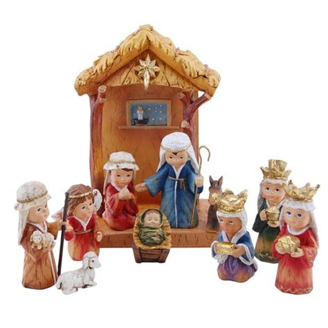 Kdjsic Pack Born In Bethlehem Nativity Figurines Set Bel N Para