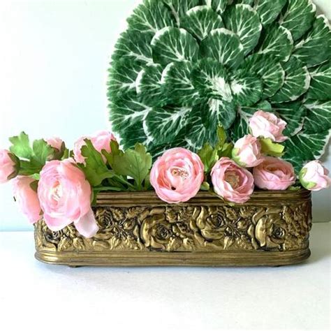 Brass Hammered Flower Engraved Planter At Best Price In Moradabad Brassworld India