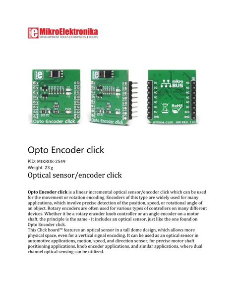 PDF Opto Encoder Click Media Digikey Sheets MikroElektronika