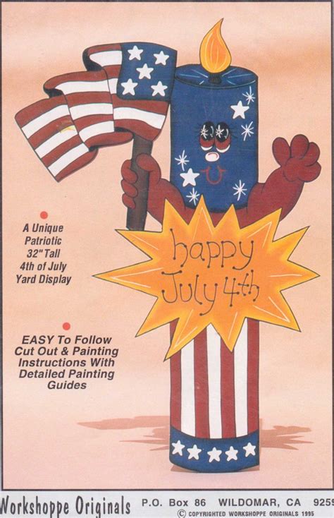 4th Of July Lawn Yard Art Pattern Sparky Woodcraft Pattern Yard Art