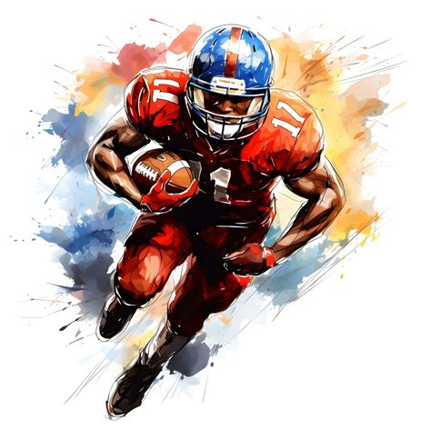 american football player with ink paint art, generative ai 30600969 Stock Photo at Vecteezy