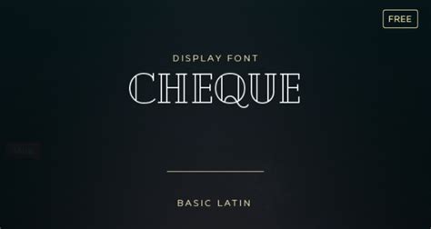 Cheque Free Display Font - Free Fonts