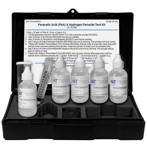 Peracetic Acid Paa And Hydrogen Peroxide Test Kit 1 Drop 10ppm Paa And 1 Drop 5 Ppm H2o2 Cip