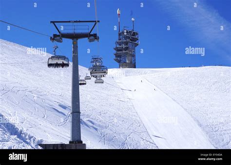 Schauplatz Der Ski Seilbahn Am Schneeberge Titlis Engelberg Schweiz