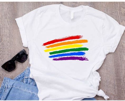 Rainbow T Shirt Printed Shirts Lgbt Clothes Pride Shirts