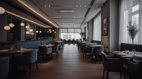 Premium AI Image | A modern restaurant with night interior design ...