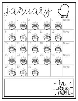 Editable Monthly Behavior Calendar • Monthly Behavior Chart • Behavior Log