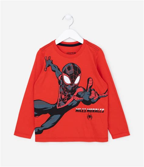 Camiseta Infantil Estampa Homem Aranha Miles Morales Tam A