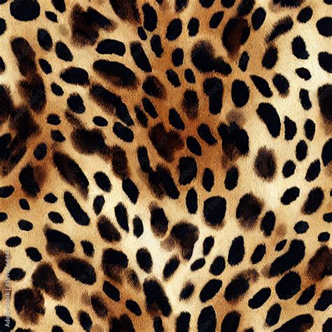 Leopard Fur Texture Seamless Pattern Realistic Illustration Generative