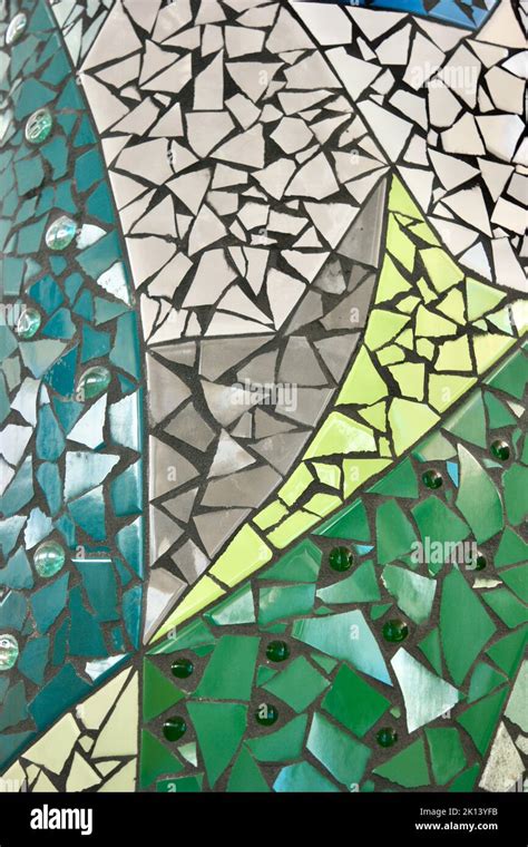 Teal Green Mosaic Artwork Stock Photo Alamy